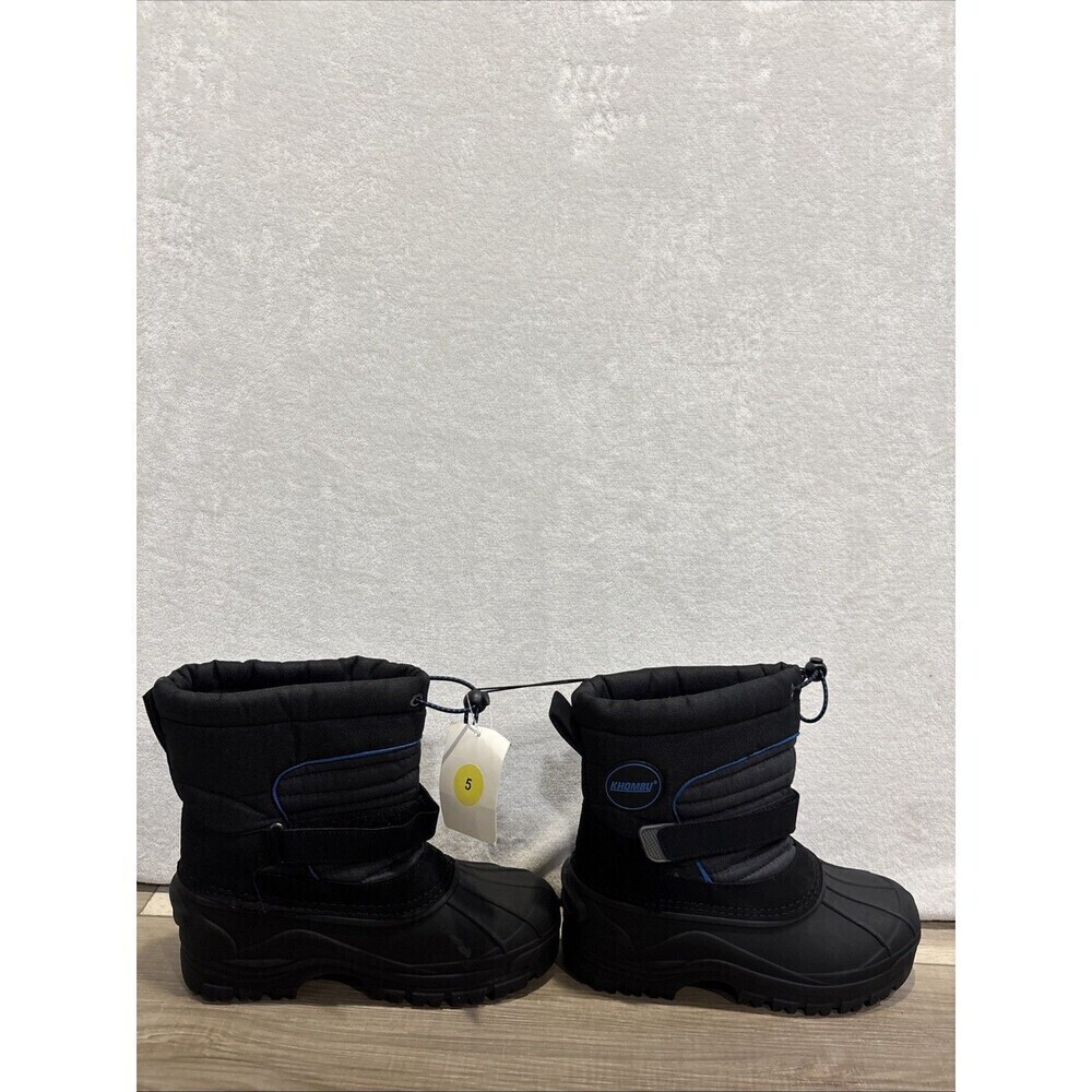 Khombu Men's Size 5M Black/Blue Peter Winter Snow Boots Waterproof NWT